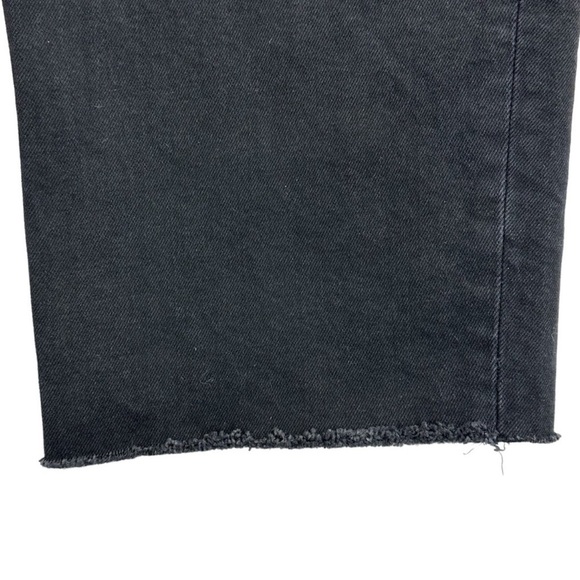 NEW EVERLANE Way-High Jean High-Rise Straight Leg Frayed Hem Coal Black Size 30L - Picture 8 of 14